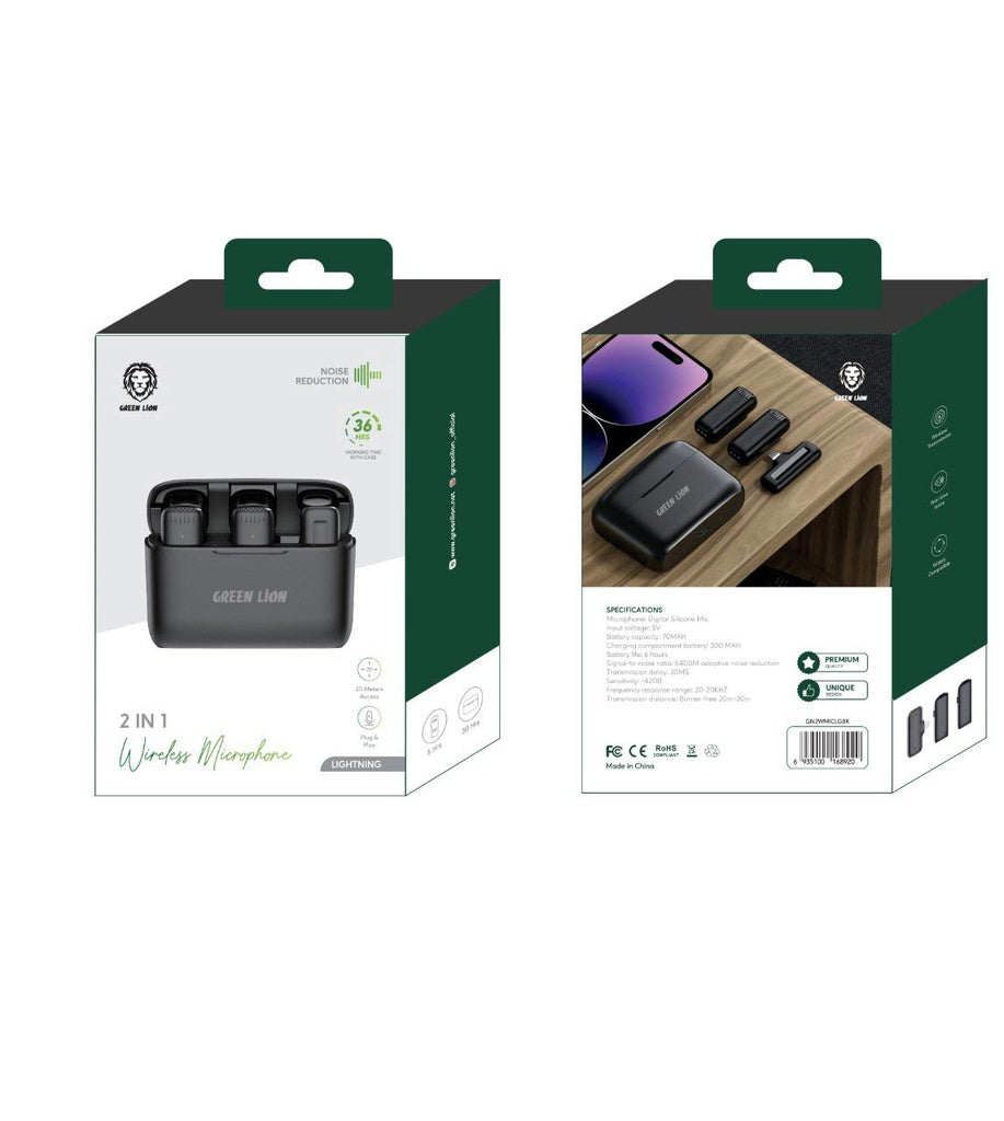 Green Lion 2 in 1 Wireless Microphone with (Lightning Connector)