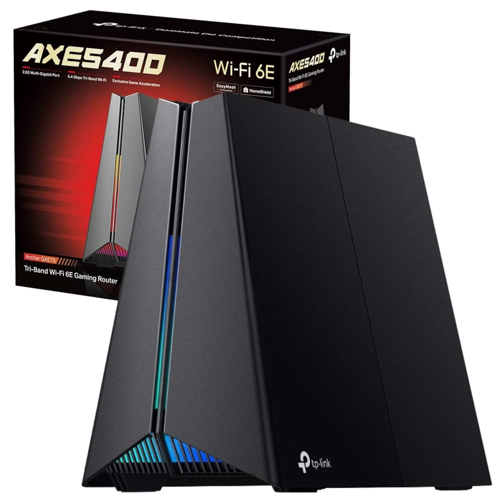 TP-LINK Archer GXE75 Tri-Band WiFi 6E Gaming Router, AXE5400Mbps.