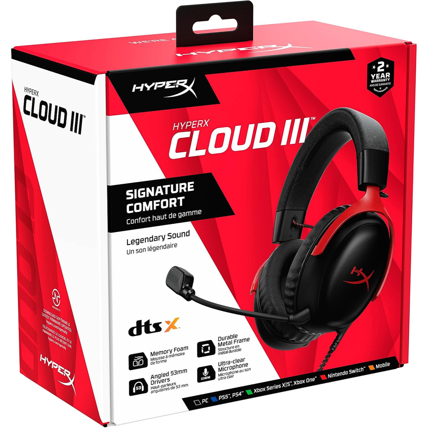 HyperX Cloud III Wired Gaming Headset Red/Black