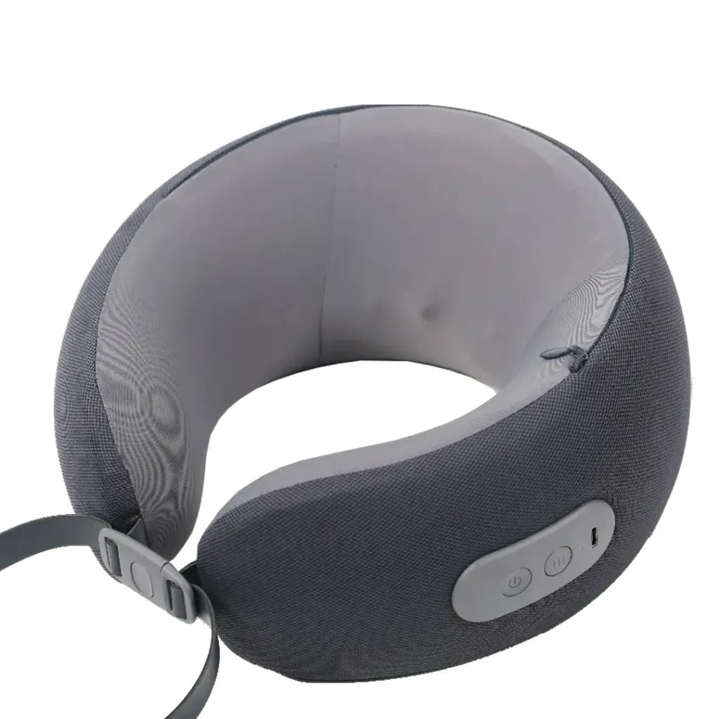 Green Lion Ergonomic Pillow with Neck Massager Function - Gray