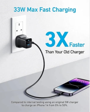 Anker 323 Mobile Charger | 33W | PD | USB-C to USB-C | B2331K11- Black