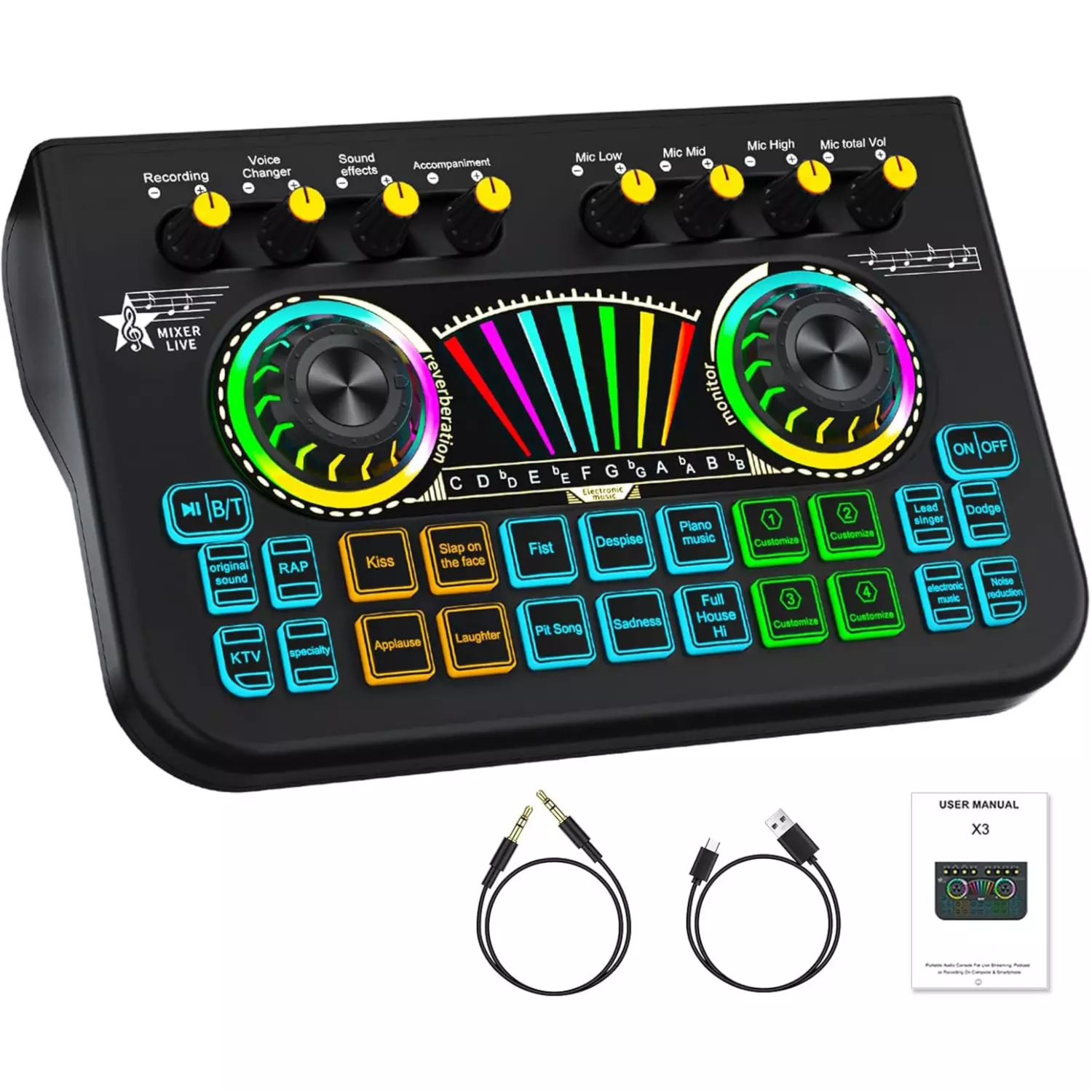 Digital Mixer X3 Live Voice Mixer Audio Interface Console Live Microphone Sound