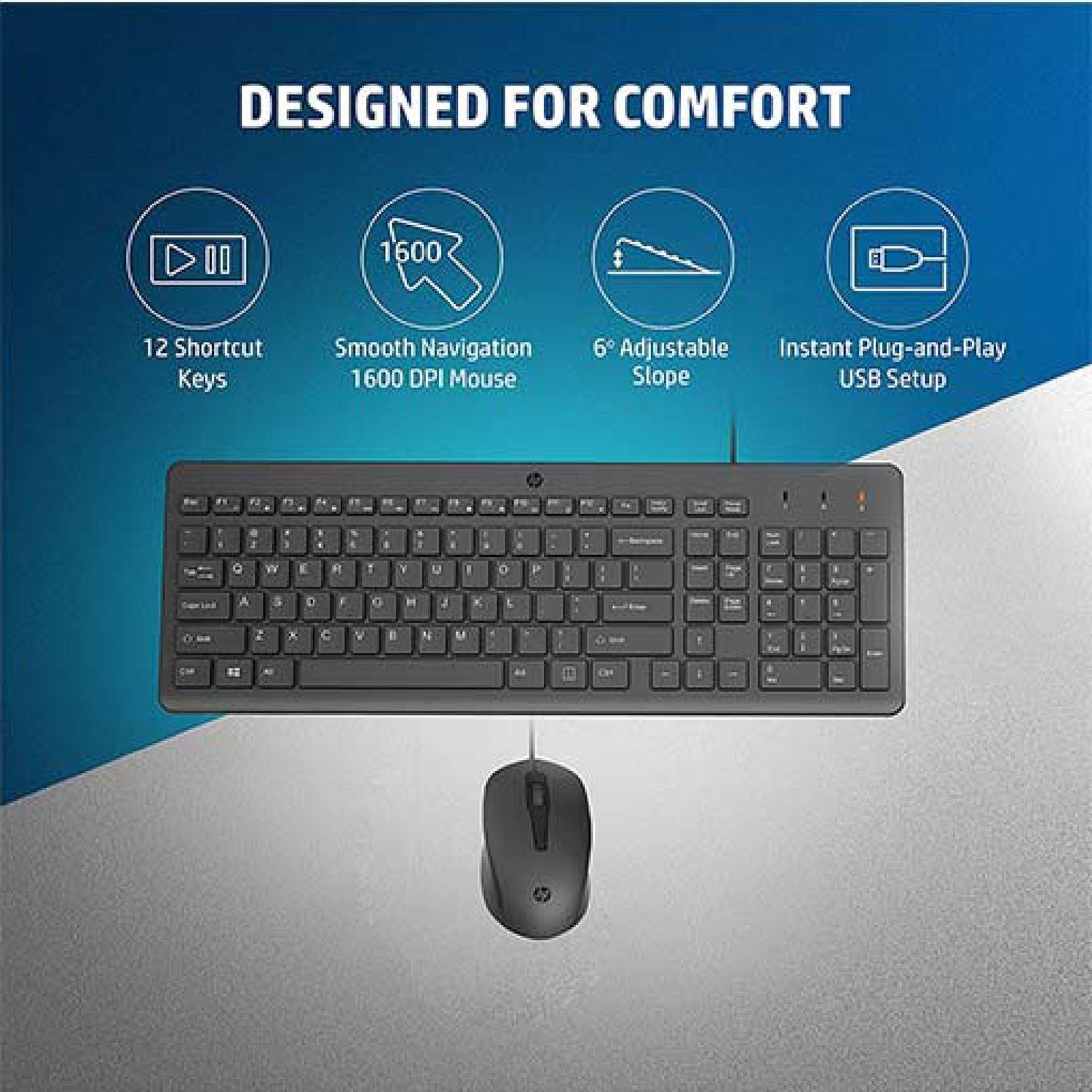 HP 150 Wired Mouse and Keyboard