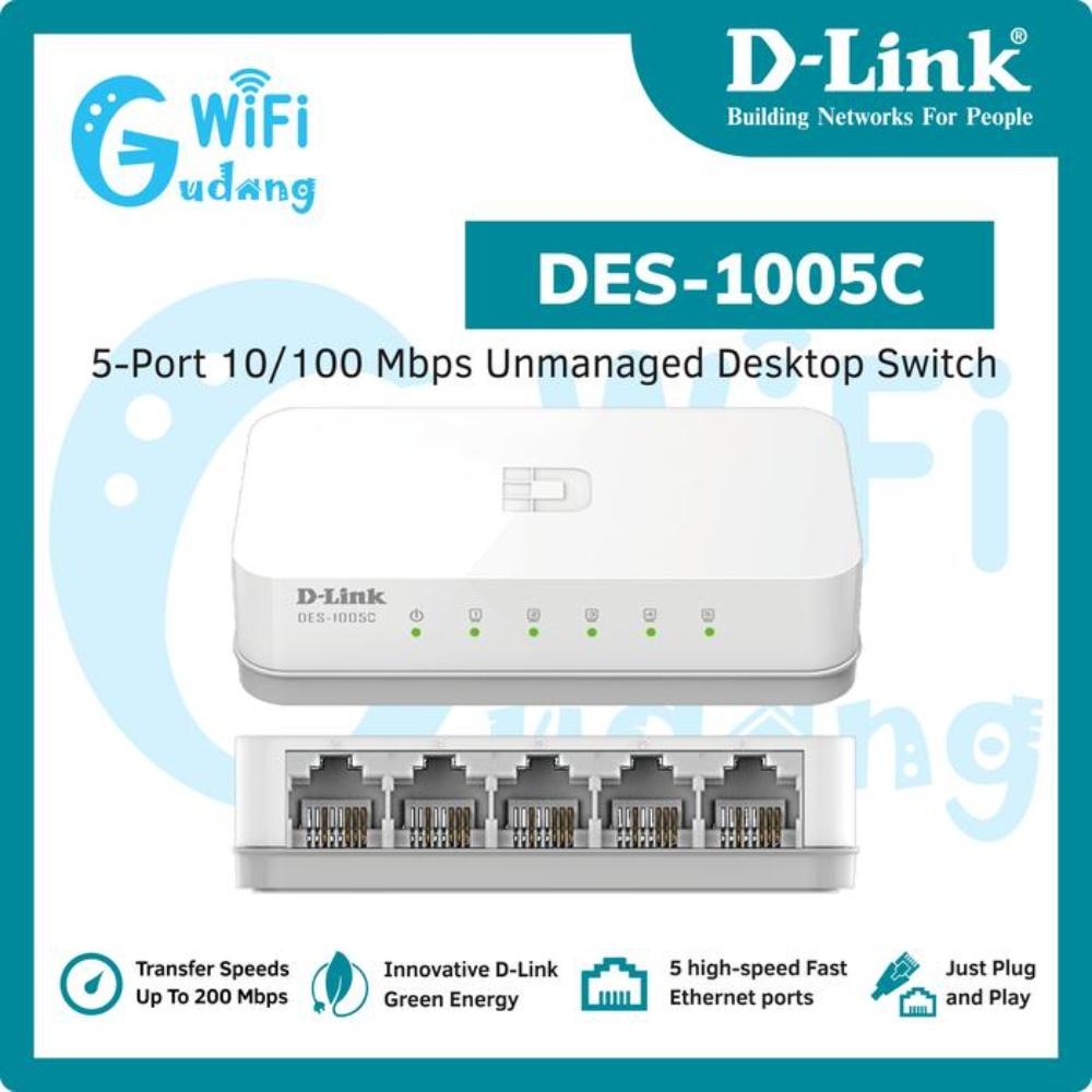 D-Link DES-1005C 5-Port 10/100 Mbps Desktop Switch
