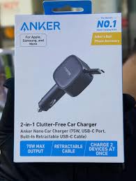 Anker 2 In 1 Clutter Free Car Charger 75W