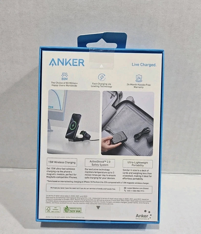Anker Power Bank, 15W Max Pocket-Sized 3-In-1, Charger